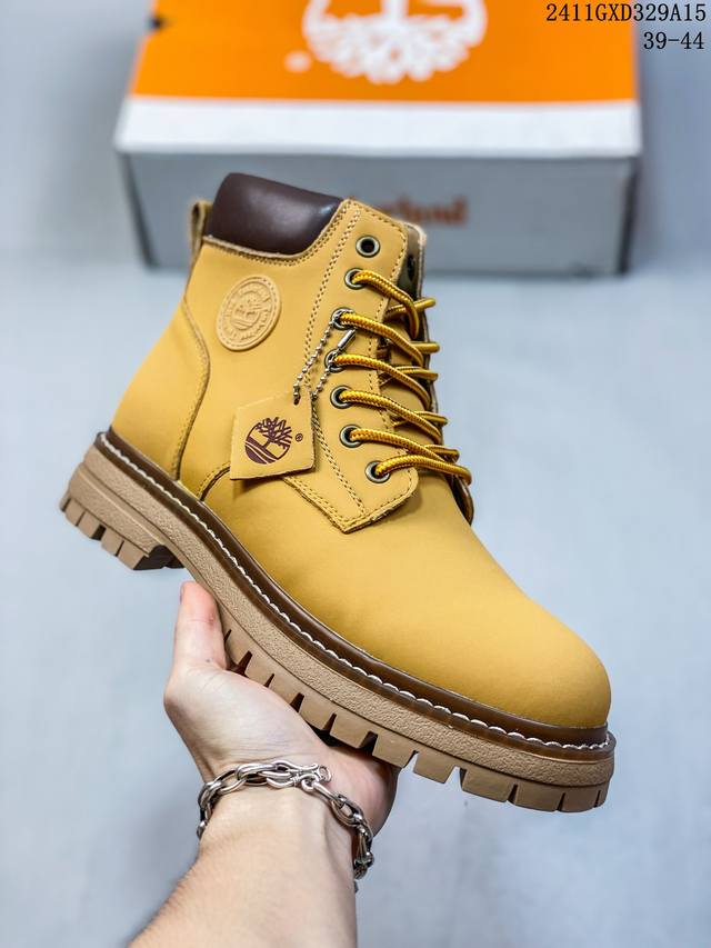 Timberland添柏岚 天伯伦户外高帮休闲大黄靴系列 #广东大厂品质 原盒原包装 #24Ss新款 时尚潮流搭配 面料采用意大利顶级磨砂细纹牛皮 搭配防臭防腐