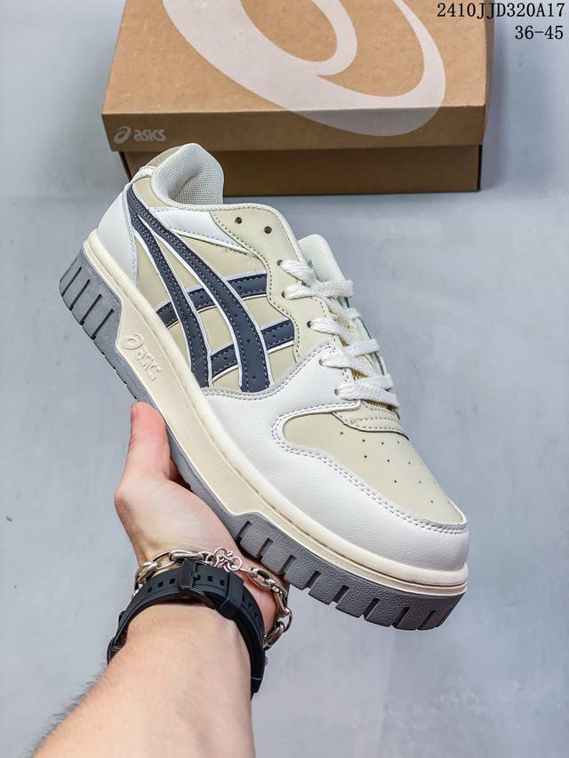 亚瑟士 Asics Court Mz 2.0 中性学院系列 低帮厚底增高休闲运动板鞋 软质牛培皮鞋面 男鞋女鞋百搭舒适板鞋 情侣经典时尚复古板鞋 性价比很不错，