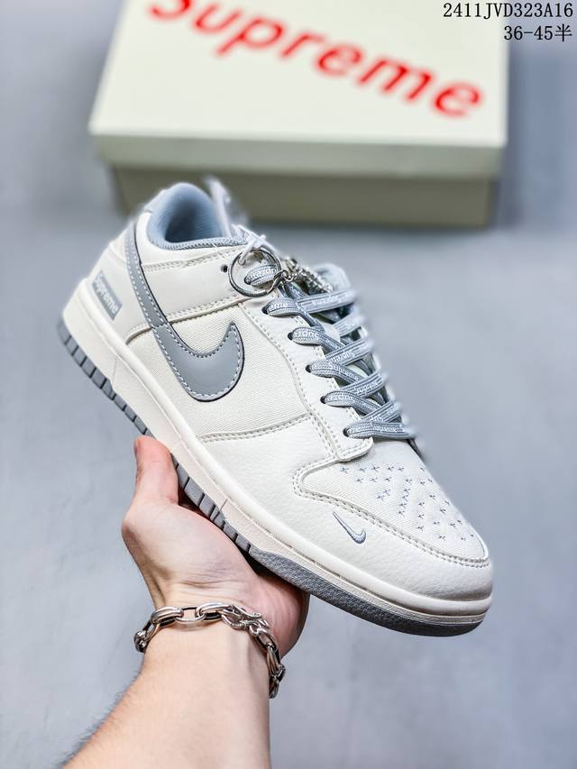 海外爆款限量发售！公司级 Nike Sb Dunk Low“Supreme联名 米灰帆布” 周年高端定制 低帮休闲板鞋 定制鞋盒 大厂纯原品质出货 超高清洁度