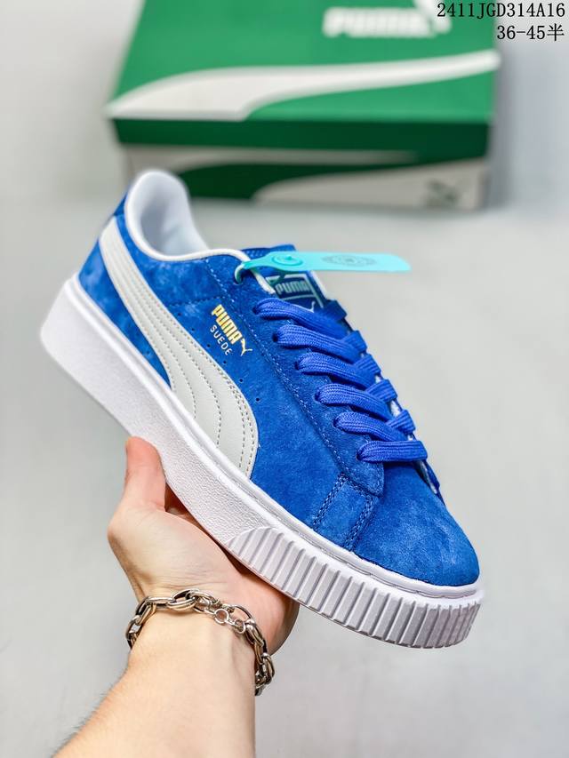 公司级puma Suede Platform Core复古单品 彪马 防滑耐磨低帮德训板鞋 货号:395205 01 尺码:36 37 37.5 38 38.5