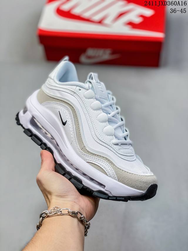 耐克nike休闲鞋 经典 气垫 Air Max 97 子弹气垫低帮运动鞋。Air Max '97 运动跑鞋以流线型鞋身和卓越科技为热爱运动的你造就全方位防护，强