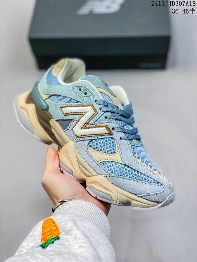 New Balance 公司级版本 Nb9060 联名款 复古休闲运动慢跑鞋 鞋款灵感源自设计师本人对夏日的怀日回忆。鞋面大身由空间双格及磨砂鞋面拼接而生，配以