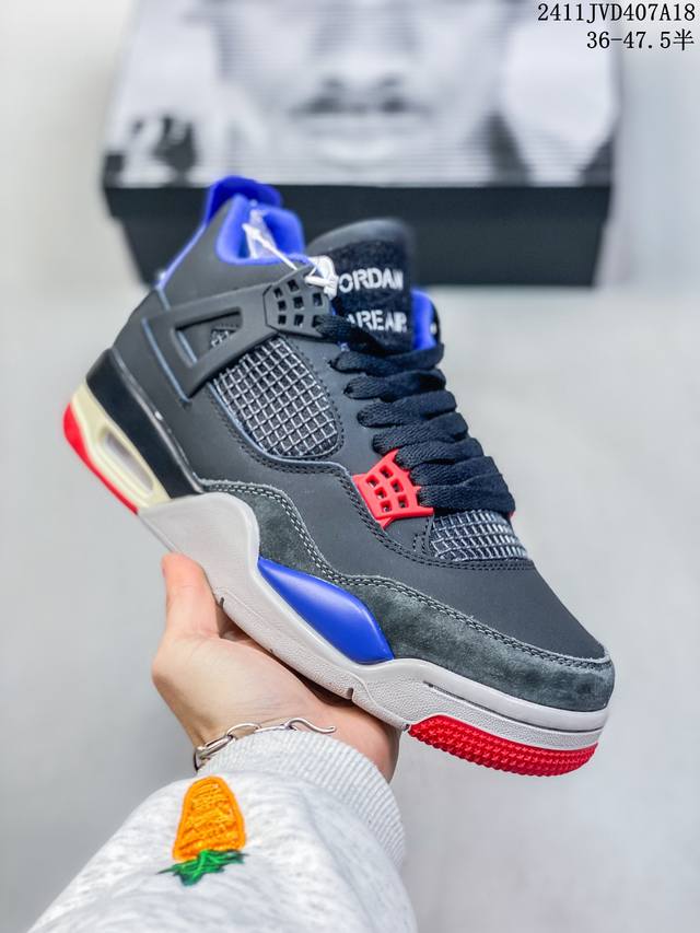 Jordan Air Jordan 4 Rare Air “Laser” Aj4舒适 防滑耐磨 中帮 复古篮球鞋 黑灰 货号 : Fv5029-003 尺码 :