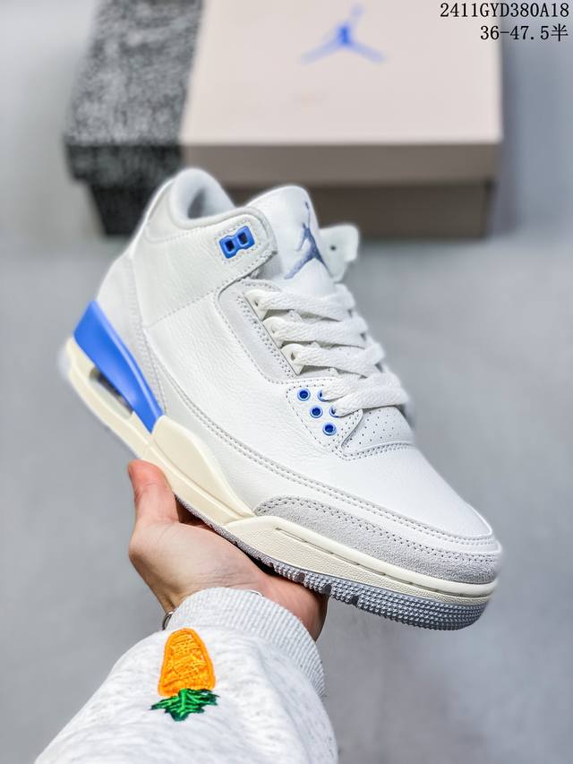 公司级air Jordan 3 Retro 复刻白水泥 Aj3 乔丹3代 Aj3 乔3 经典复刻白水泥 乔丹篮球鞋系列 鞋身以白色为主调，采用优质皮革材质搭配鞋