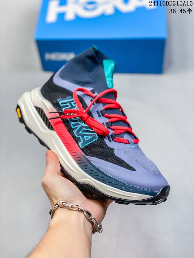 Hoka One One Tecton X 3 舒适百搭防滑耐磨 高帮跑步鞋 男女款 黑色 尺码：36-45半 编码：11Gdd315A15