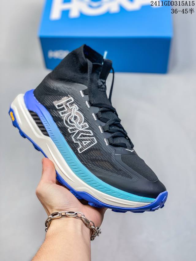 Hoka One One Tecton X 3 舒适百搭防滑耐磨 高帮跑步鞋 男女款 黑色 尺码：36-45半 编码：11Gdd315A15