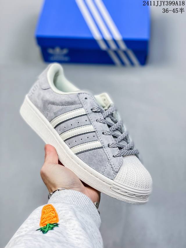 Adidas Originals Superstar 2024全新版本 贝壳头系列 诠释市场高工艺水平 贝壳头经典小白板鞋 专柜上架同步配色 官方货号: Ig9