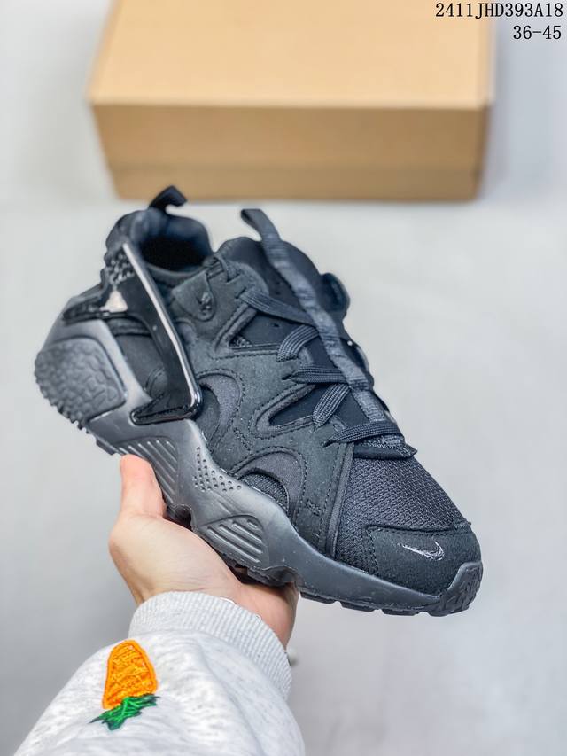 耐克nike Huarache 华莱士 Off-Whitesail 氯丁橡胶运动休闲跑鞋搭配网眼鞋头和绒面革镶片 一个半透明的 Tpu 塑料鞋跟柜台在一个更新的