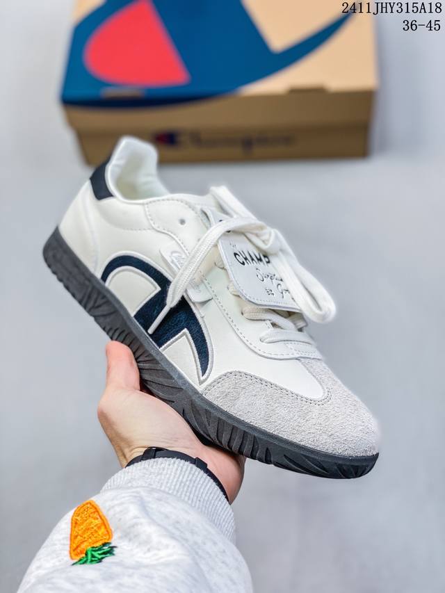 Champion Champ T-Trainer T头德训鞋 经典logo可拆卸鞋舌复古拼接防滑耐磨轻便舒适简约休闲 低帮 板鞋 男款 黑色 尺码：36-45