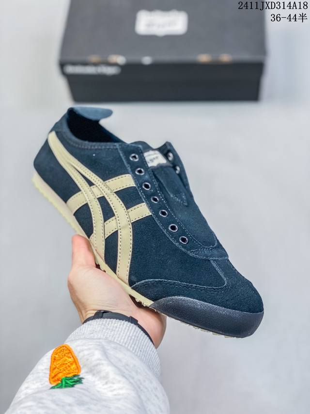 公司级onitsuka Tiger鬼冢虎 Mexico 66 Slip-On 一脚蹬低帮夏季透气运动休闲鞋 货号:1183B782-001 尺码:36 37 3