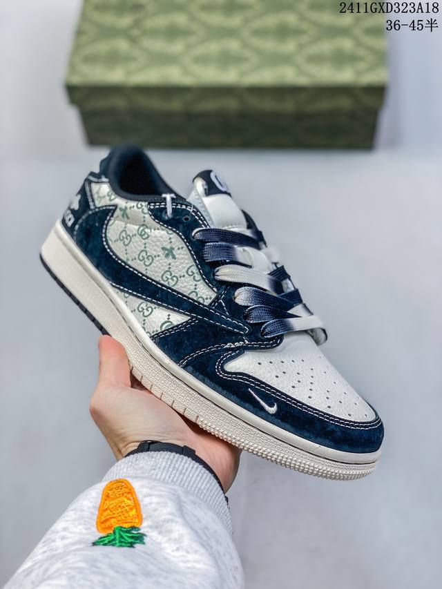 海外爆款限量发售！公司级 Travis Scott X Fragment Design X Jordan Air Jordan 1 Low Og Sp “古驰联