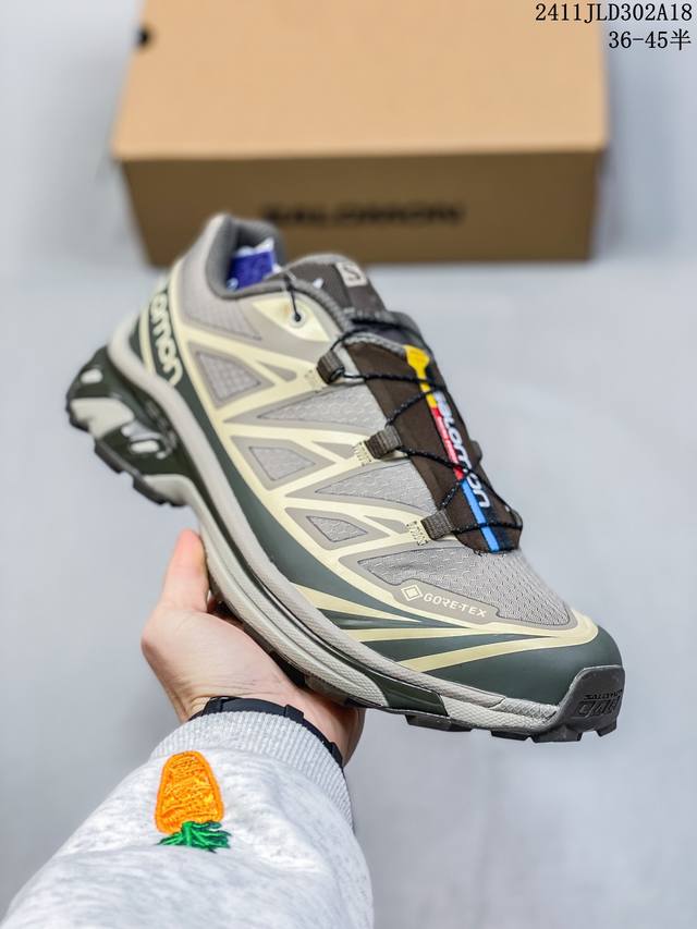 公司级salomon Xa Pro Xt-6 Ft萨洛蒙户外越野跑鞋 鞋面采用sensifit贴合技术 全方位贴合包裹脚型 鞋跟部鞋底牵引设计 提供强大的抓地性