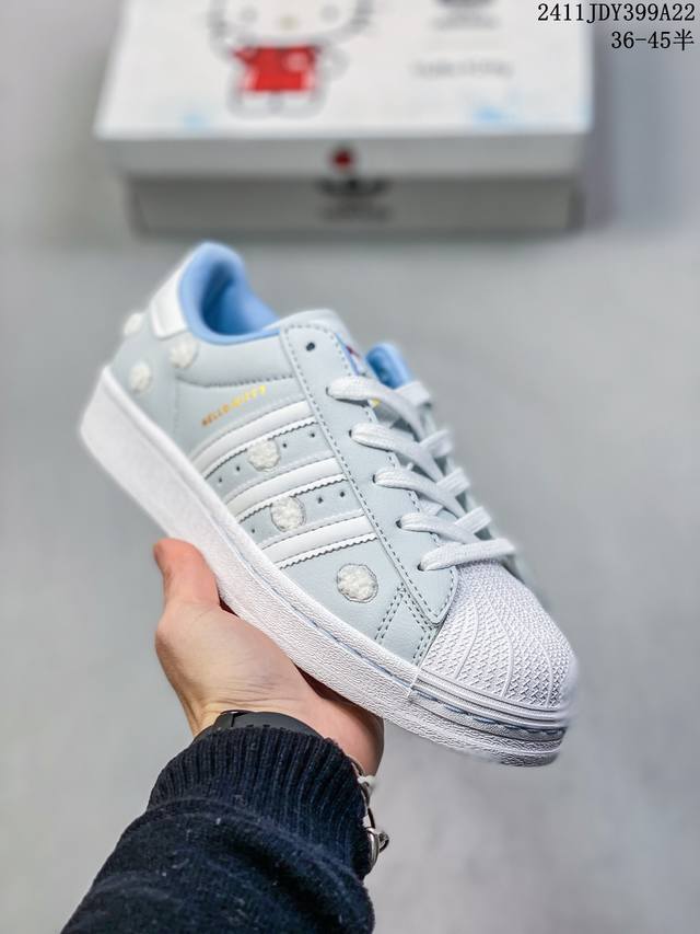 Melting Sadness X Adidas Originals Superstar Karoro Hole 皮革绒面革 潮流贝壳头 防滑耐磨轻便 低帮 板