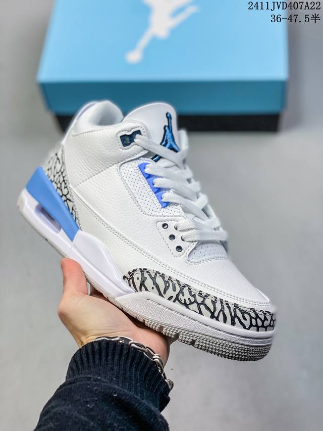 Fragment Design X Jordan Air Jordan 3 Sp 藤原浩 中帮 复古篮球鞋 男女同款 黑白 水泥做旧 Aj3合集 尺码:36-4