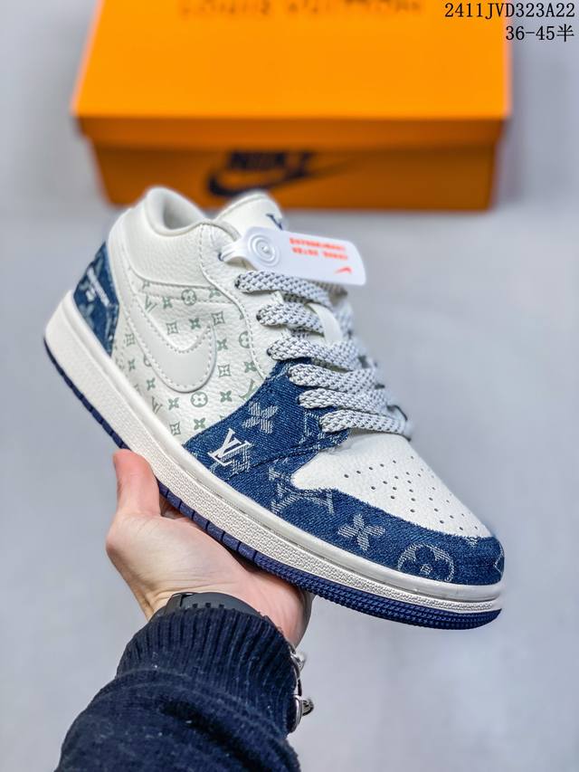 海外爆款限量发售！公司级 Nike Sb Dunk Low“Lv联名 经典米蓝” 周年高端定制 低帮休闲板鞋 定制鞋盒 大厂纯原品质出货 超高清洁度 皮料切割干