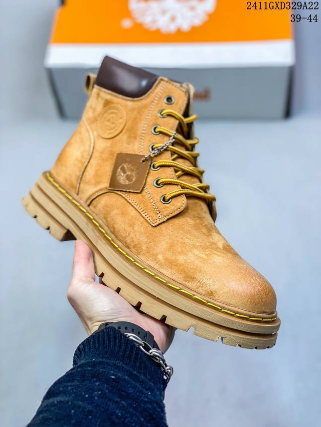 Timberland添柏岚 天伯伦户外高帮休闲大黄靴系列 #广东大厂品质 原盒原包装 #24Ss新款 时尚潮流搭配 面料采用意大利顶级磨砂细纹牛皮 搭配防臭防腐