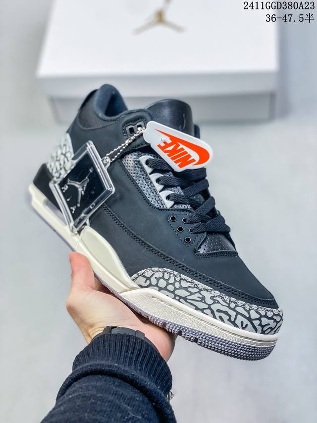 公司级air Jordan 3 Retro Aj3 乔3 复古休闲运动文化篮球鞋。 首次使用经典传神jump Man Logo 并创新使用后掌可视气垫。清爽有余