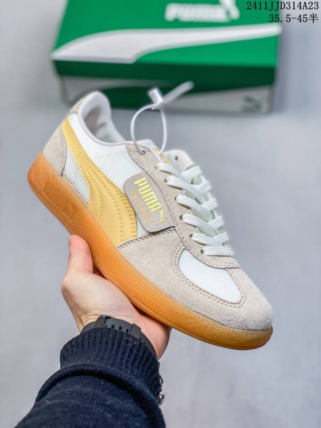 公司级puma Palermo Summer Nylon 织物头层牛皮 时尚休闲防滑減震耐磨 低帮 彪马 板鞋 货号:398382 02 尺码:35.5 36