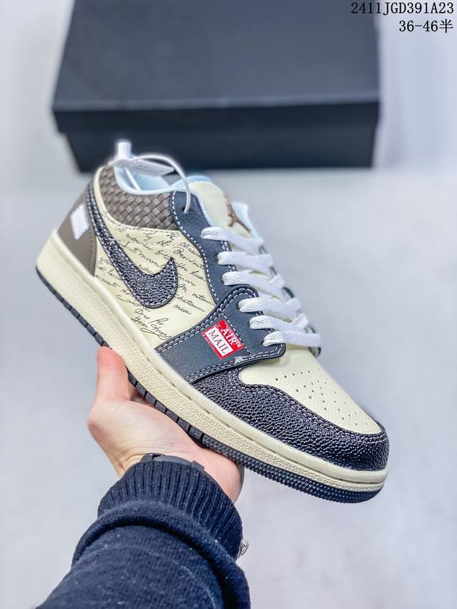 Jordan Air Jordan 1Low Se 减震耐磨防滑 低帮 复古篮球鞋 这款鞋采用优质材料设计，鞋面融合了光滑皮革和网眼鞋舌。鞋领具有编织般的质感，