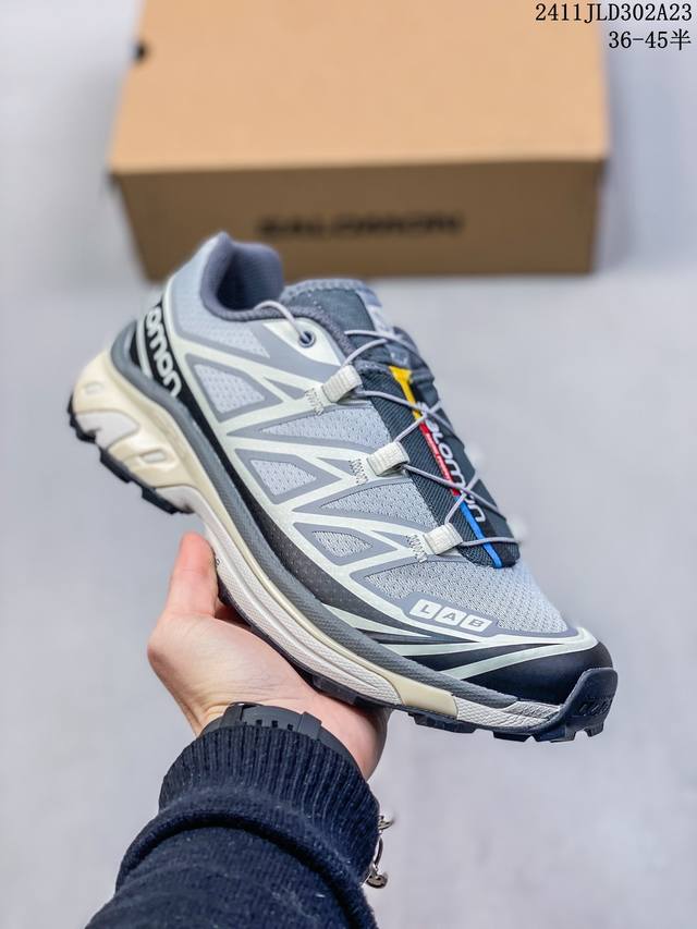 公司级salomon Xa Pro Xt-6 Gtx萨洛蒙户外越野跑鞋 鞋面采用sensifit贴合技术 全方位贴合包裹脚型 鞋跟部鞋底牵引设计 提供强大的抓地