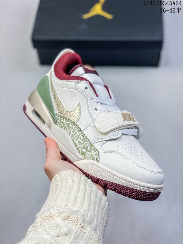 福利特价 36-46半码 Air Jordan Legacy Aj312 低帮 鞋身采用了皮革材质打造 横跨鞋面的魔术贴十分吸睛 侧面的swoosh Logo的