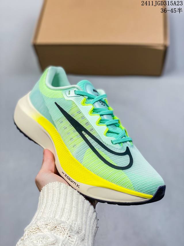 Nike Zoom Fly 5 疾速泡棉 低帮 碳板 马拉松跑步鞋 男款 白 尺码：36-45半 39-45半 编码：11Jgd315A24