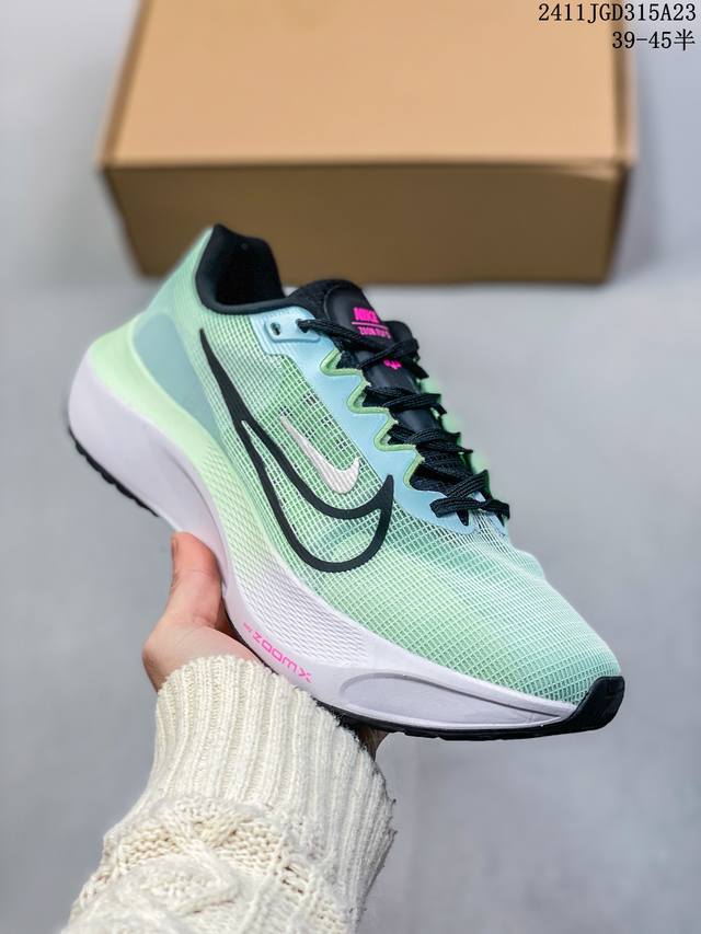 Nike Zoom Fly 5 疾速泡棉 低帮 碳板 马拉松跑步鞋 男款 白 尺码：36-45半 39-45半 编码：11Jgd315A24