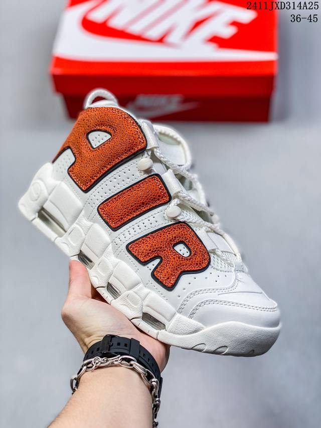 Nike Air More Uptempo皮蓬大air撕纸篮球鞋 白淡蓝 Nike将推出新款 Air More Uptempo，它以白色，橄榄球灰色和迷幻蓝色为