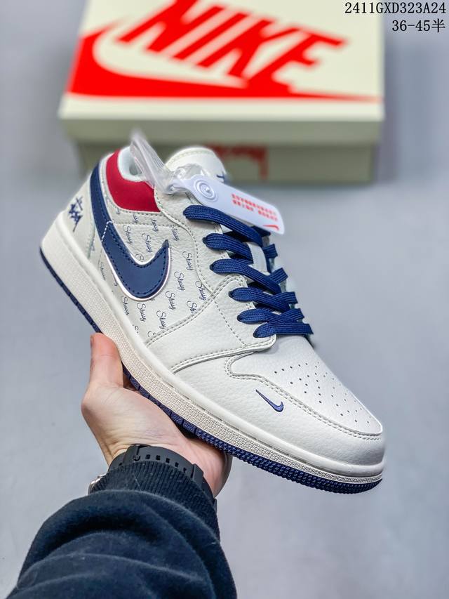 海外爆款限量发售！公司级 Nike Sb Dunk Low“斯图西联名 贴布灰黑黑勾” 周年高端定制 低帮休闲板鞋 定制鞋盒 大厂纯原品质出货 超高清洁度 皮料