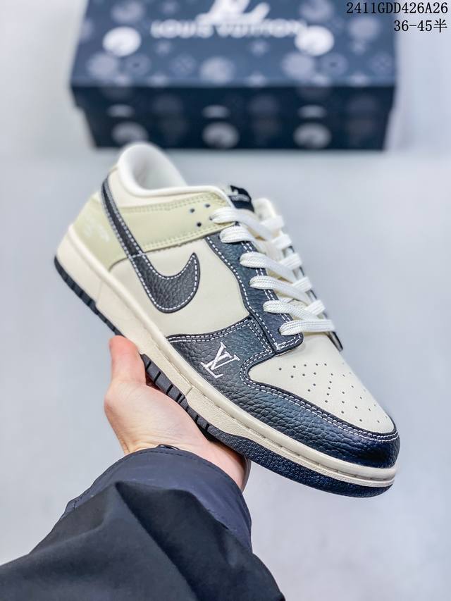 Nk Sb Dunk Low Lv联名-摩卡米黑周年高端定制 低帮休闲板鞋 #高端定制鞋盒 原装头层材料 独家版型蒸餾加工 大厂纯原品质出货 超高清洁度 皮料切