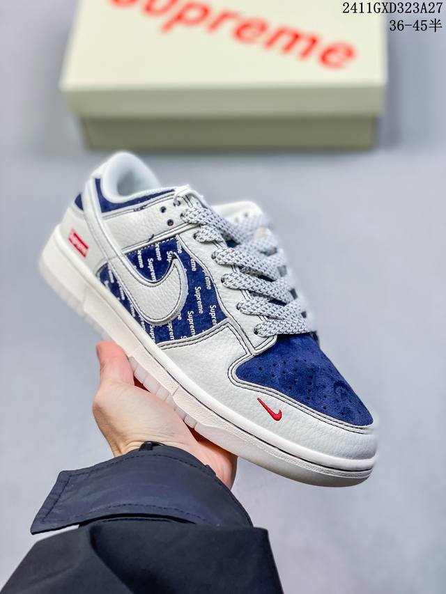 海外爆款限量发售！公司级 Nike Sb Dunk Low“ 北面联名 米白北极狐” 周年高端定制 低帮休闲板鞋 定制鞋盒 大厂纯原品质出货 超高清洁度 皮料切