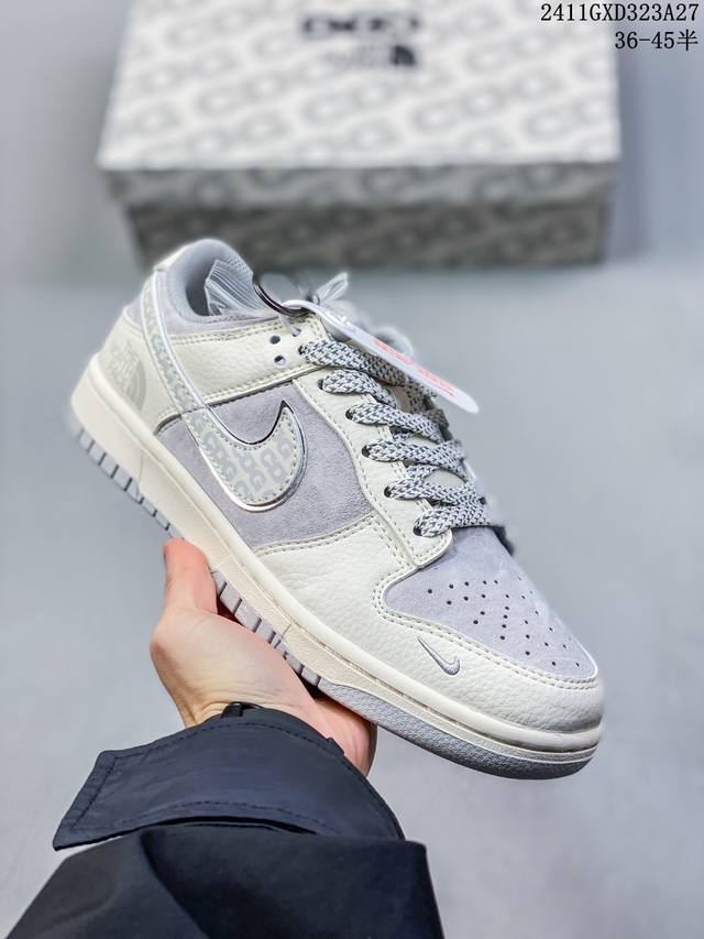 海外爆款限量发售！公司级 Nike Sb Dunk Low“ 北面联名 米白北极狐” 周年高端定制 低帮休闲板鞋 定制鞋盒 大厂纯原品质出货 超高清洁度 皮料切