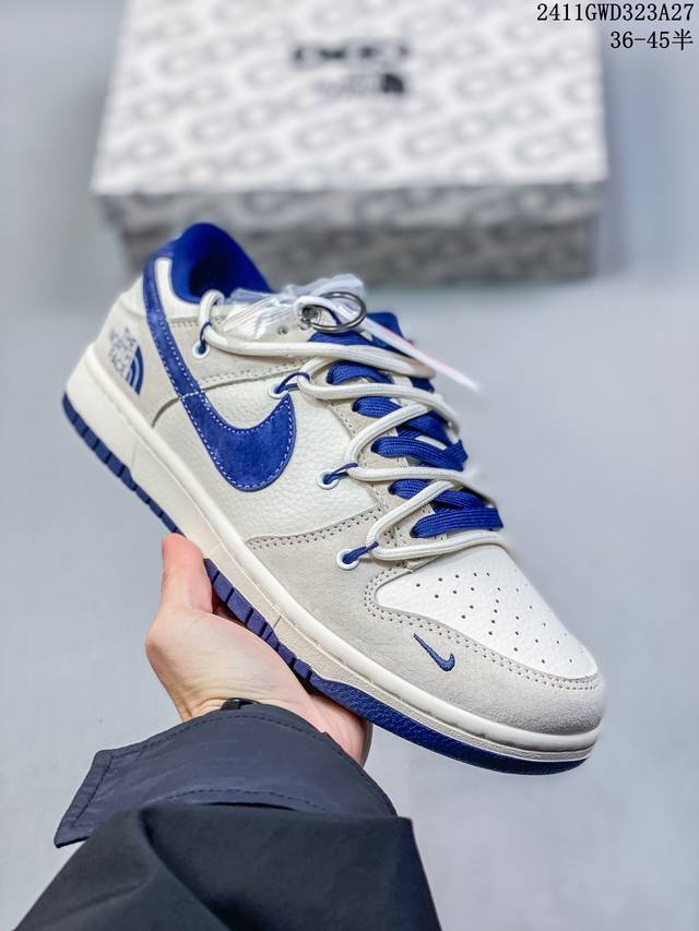 海外爆款限量发售！公司级 Nike Sb Dunk Low“ 北面联名 米白北极狐” 周年高端定制 低帮休闲板鞋 定制鞋盒 大厂纯原品质出货 超高清洁度 皮料切