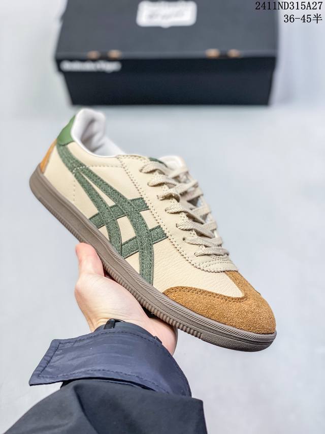 Onitsuka Tiger鬼塚虎 Tokuten 织物牛剖层革 舒适百搭 防滑减震 低帮 板鞋 男女同款 黄白 11Nd315A27