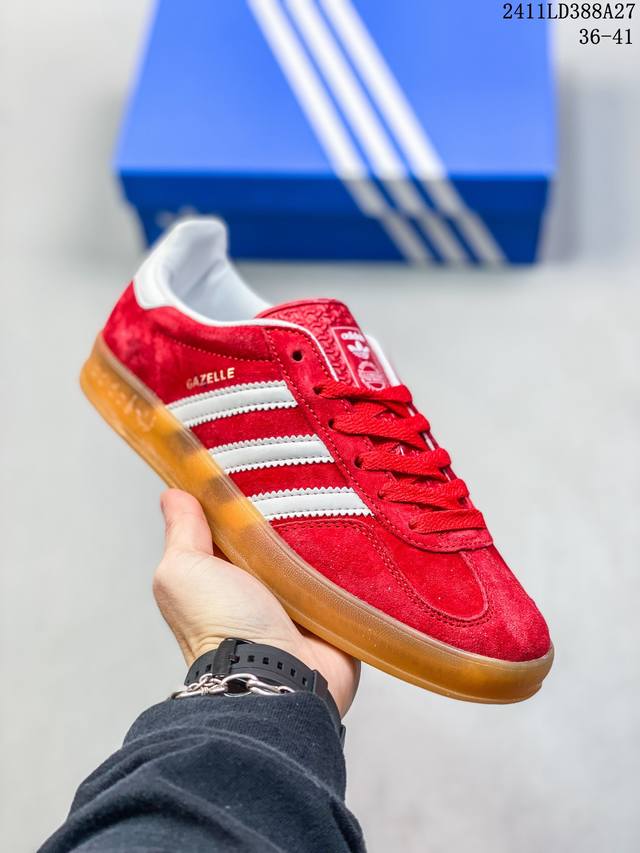 阿迪达斯 Adidas Originals X Gucci Gazelle 阿迪古驰联名经典休闲板鞋 复古男女运动鞋 融汇两个品牌丰富且历史悠久的典藏元素, A