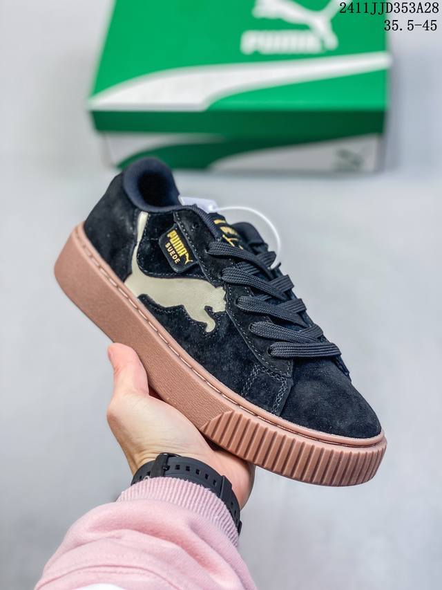 彪马 Puma Suede Platform Gold 蕾哈娜 厚底 松糕休闲百搭板鞋 复古潮女鞋时尚运动鞋 货号: 372613 Size: 35.5-40