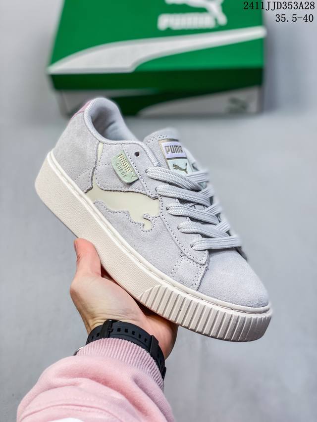 彪马 Puma Suede Platform Gold 蕾哈娜 厚底 松糕休闲百搭板鞋 复古潮女鞋时尚运动鞋 货号: 372613 Size: 35.5-40