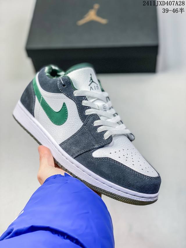 Jordan Air Jordan 1 Retro Low 舒适日常 减震防滑耐磨 低帮 复古篮球鞋 男鞋 绿 货号:309192-131 尺码:39-46 带