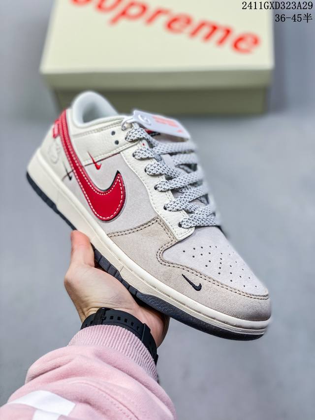 海外爆款限量发售！公司级 Nike Sb Dunk Low“Supreme联名 陨石灰刻字” 周年高端定制 低帮休闲板鞋 定制鞋盒 大厂纯原品质出货 超高清洁度