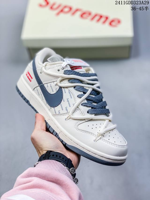 海外爆款限量发售！公司级 Nike Sb Dunk Low“Supreme联名 陨石灰刻字” 周年高端定制 低帮休闲板鞋 定制鞋盒 大厂纯原品质出货 超高清洁度