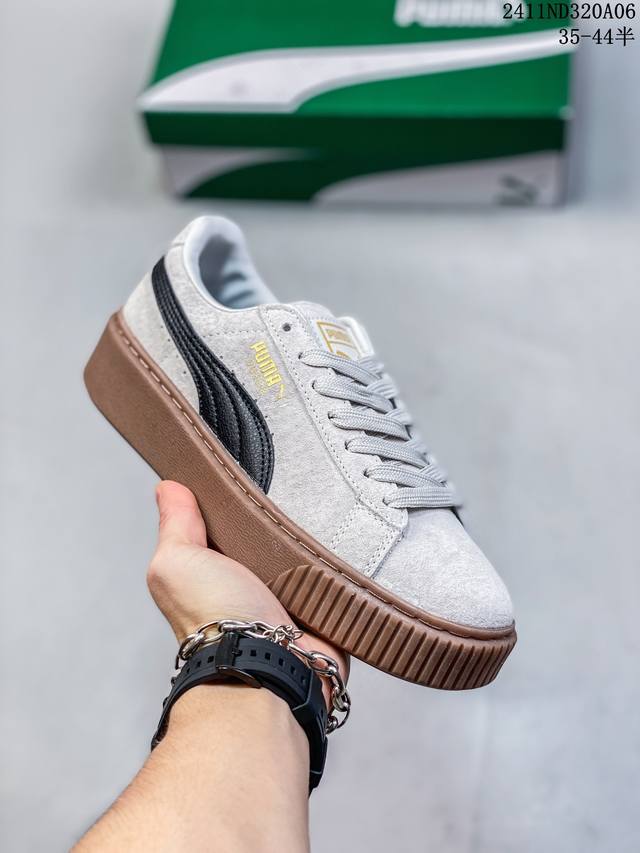 特价 彪马 蕾哈娜fenty X Puma Creeper Phatty 全新联名鞋款运动鞋 男女款板鞋，采用品牌标志性的麂皮、厚底设计，搭配刚性橡胶 Cree