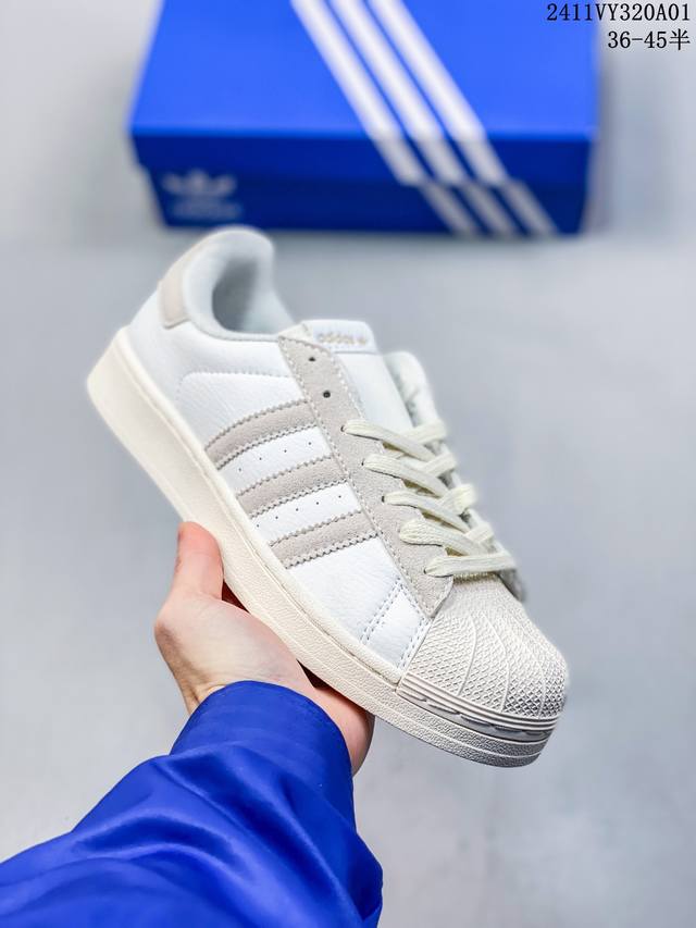 Adidas Originals Superstar 2024全新版本 贝壳头系列 诠释市场高工艺水平 贝壳头经典小白板鞋 专柜上架同步配色 官方货号: Ig9