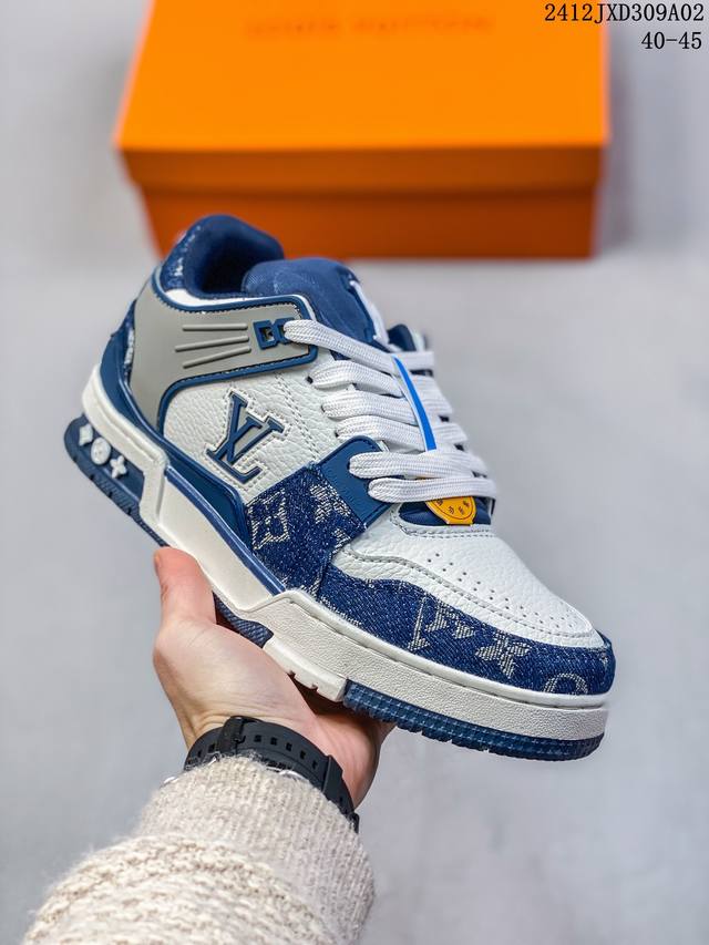 公司级全新lv路易威登louis Vuitton Trainer Sneaker Low休闲运动文化百搭板鞋 尺码:40-45 Id:12Jxd309A02