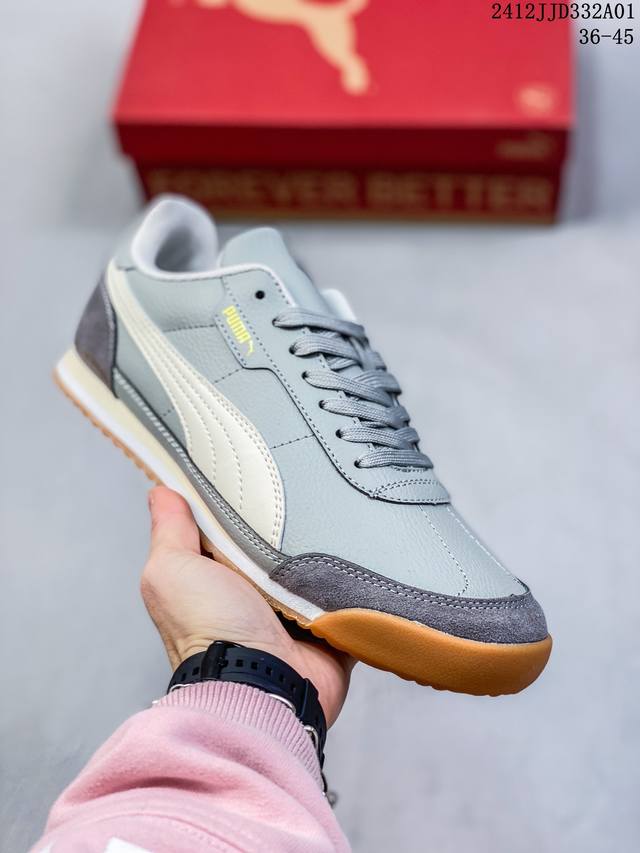 Puma Bella Ut Leather 彪马复古休闲跑步鞋 牛皮材质 真标带半码 尺码：35～41带半码 编号12Jjd332A01