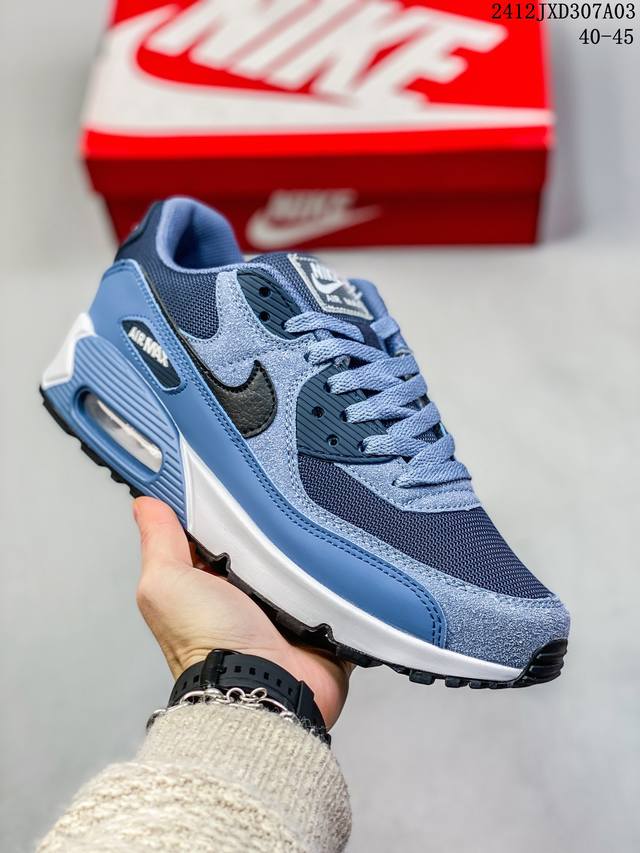 真标耐克 Nike Airmax90运动小气垫.日常运动鞋融合经典设计线条和丰富材质，沿袭元年款经典元素，焕新演绎出众外观，整体视觉表现活力满载，上脚效果满分！