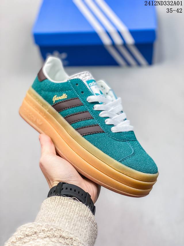 真标阿迪达斯adidas Gazelle Bold W低帮复古百搭休闲运动板鞋 货号:Jp 45 尺码:35.5 36 36.5 37 38 38.5 39 4