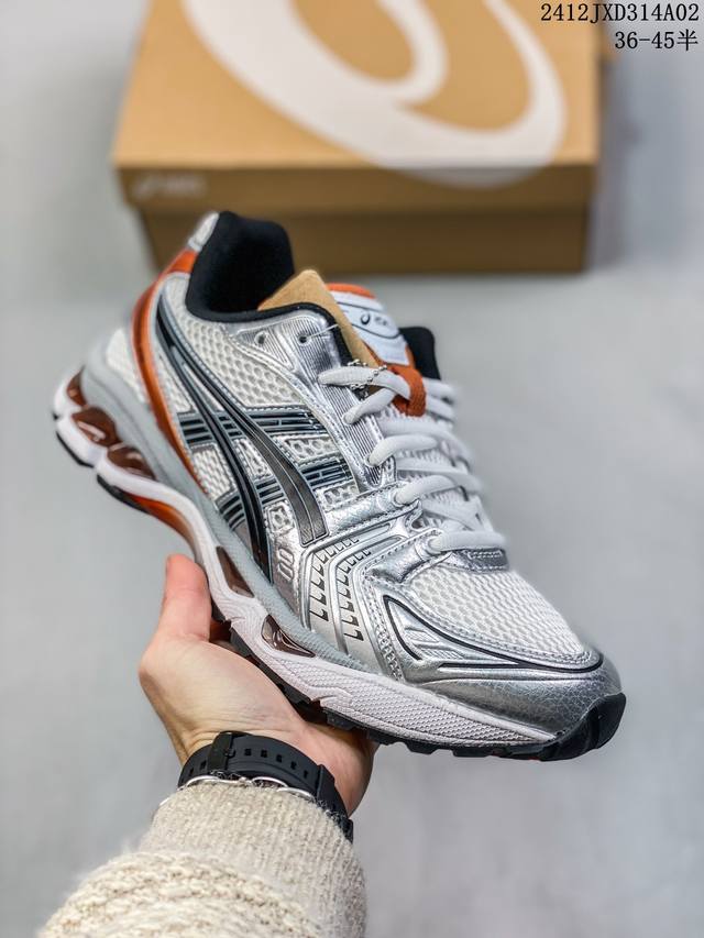 公司级asics Gel-Kayano 14 公司级版本 亚瑟士运动休闲透气专业跑鞋 采用工程弹性双层再生针织密度鞋面材质 后跟3D可视gel缓震乳胶物料 升级