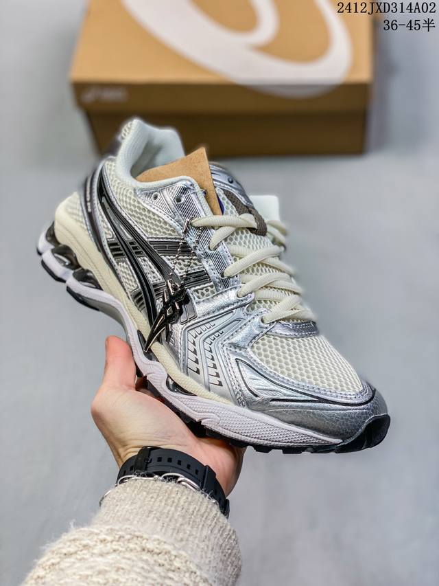 公司级asics Gel-Kayano 14 公司级版本 亚瑟士运动休闲透气专业跑鞋 采用工程弹性双层再生针织密度鞋面材质 后跟3D可视gel缓震乳胶物料 升级