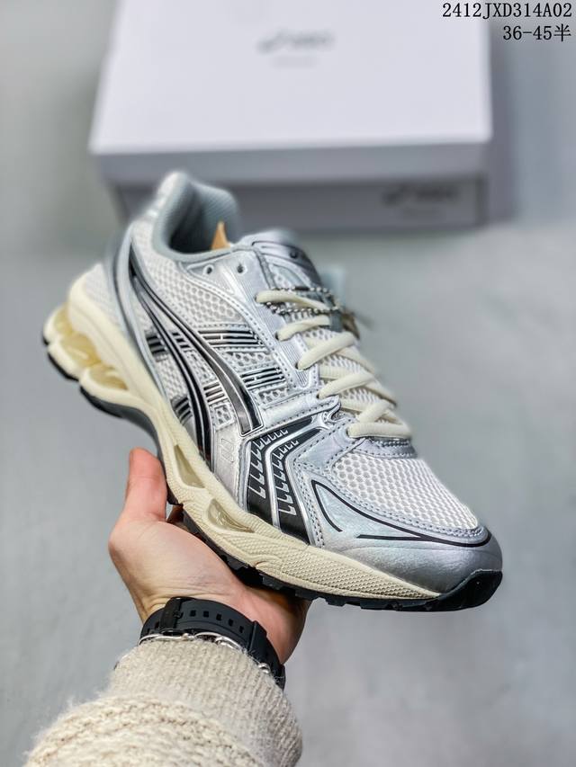 公司级asics Gel-Kayano 14 公司级版本 亚瑟士运动休闲透气专业跑鞋 采用工程弹性双层再生针织密度鞋面材质 后跟3D可视gel缓震乳胶物料 升级