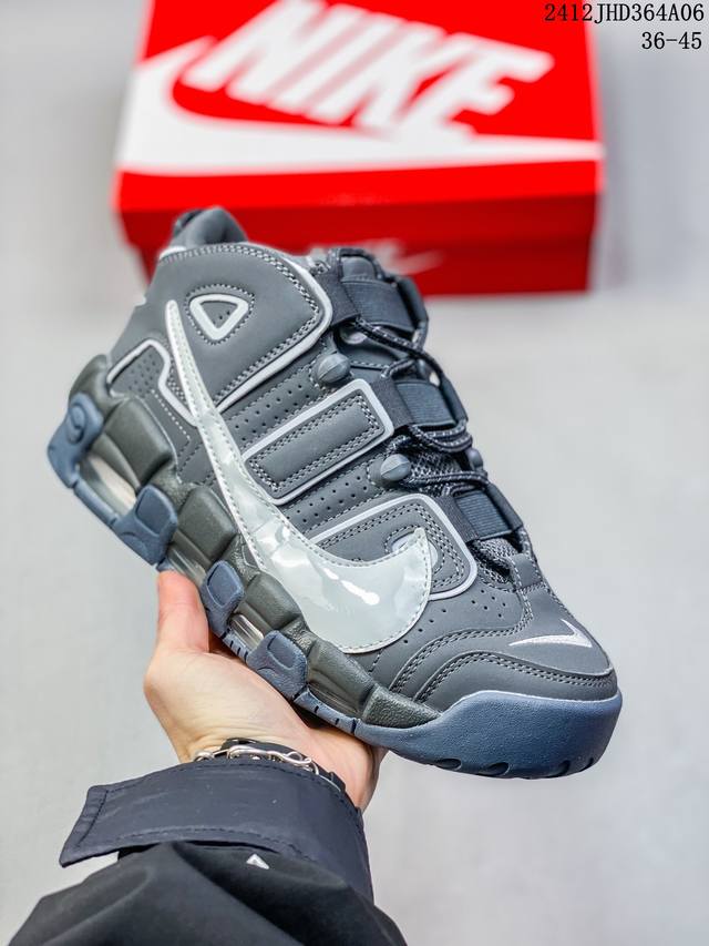 真标耐克nike Wmns Air More Uptempo Gs Barely Green 皮蓬初代系列经典高街百搭休闲运动文化篮球鞋美国队配色 货号:Cj6